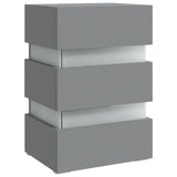 LED Bedside Cabinet Grey 45x35x67 cm Engineered Wood 326842