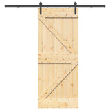 Sliding Door NARVIK Natural and Black 85 x 210 cm 3445210