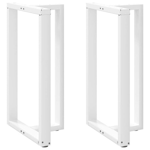 ZNTS Bar Table Legs T-Shaped 2 pcs White 60x35x cm Steel 4013093