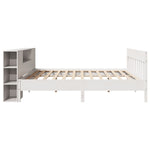 ZNTS Bookcase Bed without Mattress White 200x200cm Solid Wood Pine 3323171