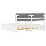 Bed Frame with Upholstered Headboard Light Grey 200 x 200 cm 3398178