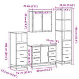 ZNTS 4 Piece Bathroom Furniture Set Sonoma Oak Engineered Wood 3301261