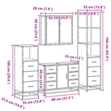4 Piece Bathroom Furniture Set Sonoma Oak Engineered Wood 3301261