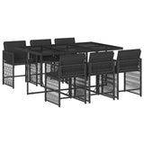 Garden Dining Set Black 3211627