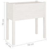 Garden Planters 2 pcs White 70x31x70 cm Solid Pinewood 810822