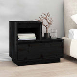 Bedside Cabinets 2 pcs Black 60x34x51 cm Solid Wood Pine 814383