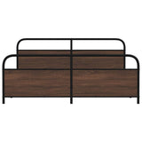 Metal Bed Frame without Mattress Brown Oak 193x203 cm 3318667