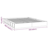 ZNTS Bed Frame without Mattress Black 120x200 cm Solid Wood 820685