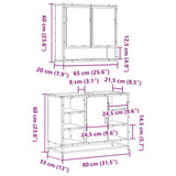 ZNTS 2 Piece Bathroom Furniture Set Black Engineered Wood 3300940
