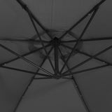 Cantilever Garden Parasol with LED Lights and Metal Pole 350 cm Anthracite 44525