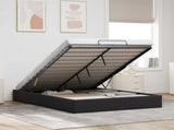 Ottoman Bed Frame Black Queen Size Velvet 3403076