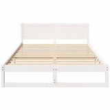 Bed Frame with Headboard White 150 x 200 cm Solid Pine Wood 873269