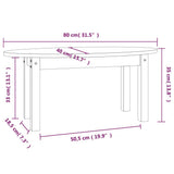 Coffee Table Grey 80x40x35 cm Solid Wood Pine 822349