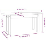 ZNTS Coffee Table White 80x40x35 cm Solid Wood Pine 822348