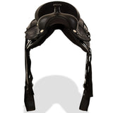 Western Saddle. Headstall&Breast Collar Real Leather 16" Black 91353