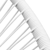 Garden Chair White PE Rattan, Powder-Coated Steel Medium Tough 42072