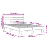 Bed Frame without Mattress Grey Sonoma 120x190 cm Small Double 3280160