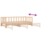 Day Bed with Trundle without Mattress 90x200 cm Solid Wood 836156