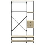 Clothes Rack with Shelves Sonoma Oak Engineered Wood 847860