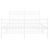 Metal Bed Frame without Mattress with Footboard White 140x200cm 373759