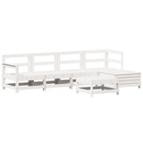 6 Piece Garden Sofa Set White Solid Wood Pine 3250961