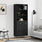 Highboard Black 69.5x34x180 cm Engineered Wood 3189374