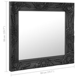 Wall Mirror Baroque Style 50x50 cm Black 320315