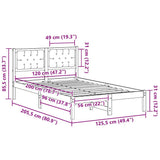 Bed Frame Light Grey 120 x 200 cm Solid Pine Wood 878193