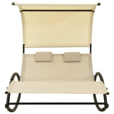 Sun Lounger Cream Textilene, Steel Double Sun Lounger Crescent 310548