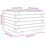 Garden Planter White 40x40x26.5 cm Solid Wood Pine 847289