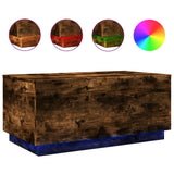 Coffee Table with LED Lights Smoked Oak 90x50x40 cm 839879