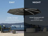 3 Cantilever Garden Parasol with Solar Powered Lights, Crank Handle & Cross Base, UPF 50, 360&deg T3398P323816