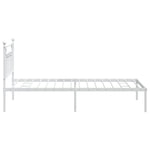 Metal Bed Frame without Mattress with Headboard White 107x203cm 353582