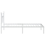 Metal Bed Frame without Mattress with Headboard White 107x203cm 353582