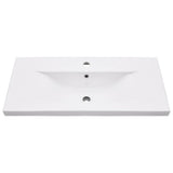 Bathroom Washbasin Frame with Built-in Basin White Iron 3101381