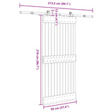 Sliding Door NARVIK Natural and Black 95 x 210 cm 3445273