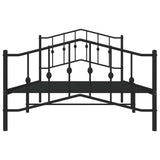Metal Bed Frame without Mattress with Footboard Black 107x203cm 373803