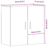 Wall Cabinet Artisan Oak 60x31x60 cm Engineered Wood 857307