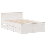 Bed Frame without Mattress with Headboard White 120x200 cm Solid Wood Pine 3308769