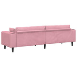 Sofa with Cushion Pink 250 x 77 x 76 cm Velvet 3335156