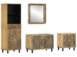 4 Piece Bathroom Furniture Set Solid Wood Mango 3206315