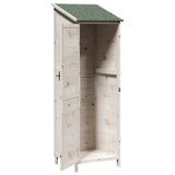 Garden Shed with Roof White 59.5 x 56 x 176.5 cm Solid Fir Wood 42033445