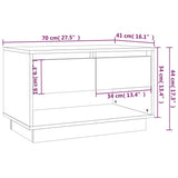 TV Cabinet Smoked Oak 70x41x44 cm Engineered Wood 812975