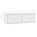 Wall-mounted Drawer Shelf White 60x26x18.5 cm Engineered Wood 800585