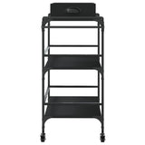 Kitchen Trolley Black 81.5x41x92.5 cm Engineered Wood 842341