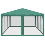 Party Tent with 10 Mesh Sidewalls Green 6x4 m HDPE 4010068