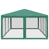 Party Tent with 10 Mesh Sidewalls Green 6x4 m HDPE 4010068