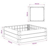 Raised Bed Black 75.5 x 75.5 x 25 cm PP 42033404