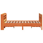 Bed Frame without Mattress Wax Brown 135x190 cm Double Solid Wood Pine 3307022