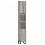 ZNTS 3 Piece Bathroom Furniture Set Grey Sonoma Engineered Wood 3190235